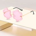 thumbnail image 3 of Rimless Heart Shaped Metal Frame Sunglasses for Outdoor Cycling and Party Events, 3 of 4