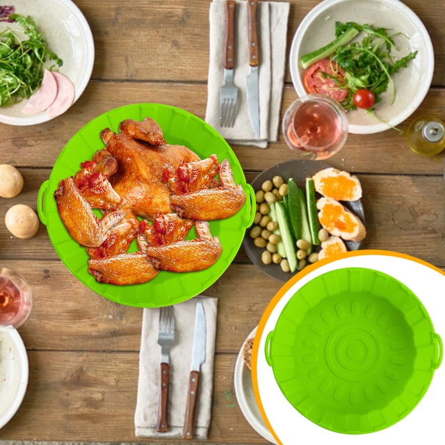 TIMIFIS Air Silicone Pot en pour Friteuse à Chaud, Doublures en Silicone pour Friteuse à Air Chaud Rondes Sûres pour les Aliments Antiadhésives Accessoires de Panier de Friteuse à Air, Remplacement Réutilisable du Papier Parchemin Inflammable Convient