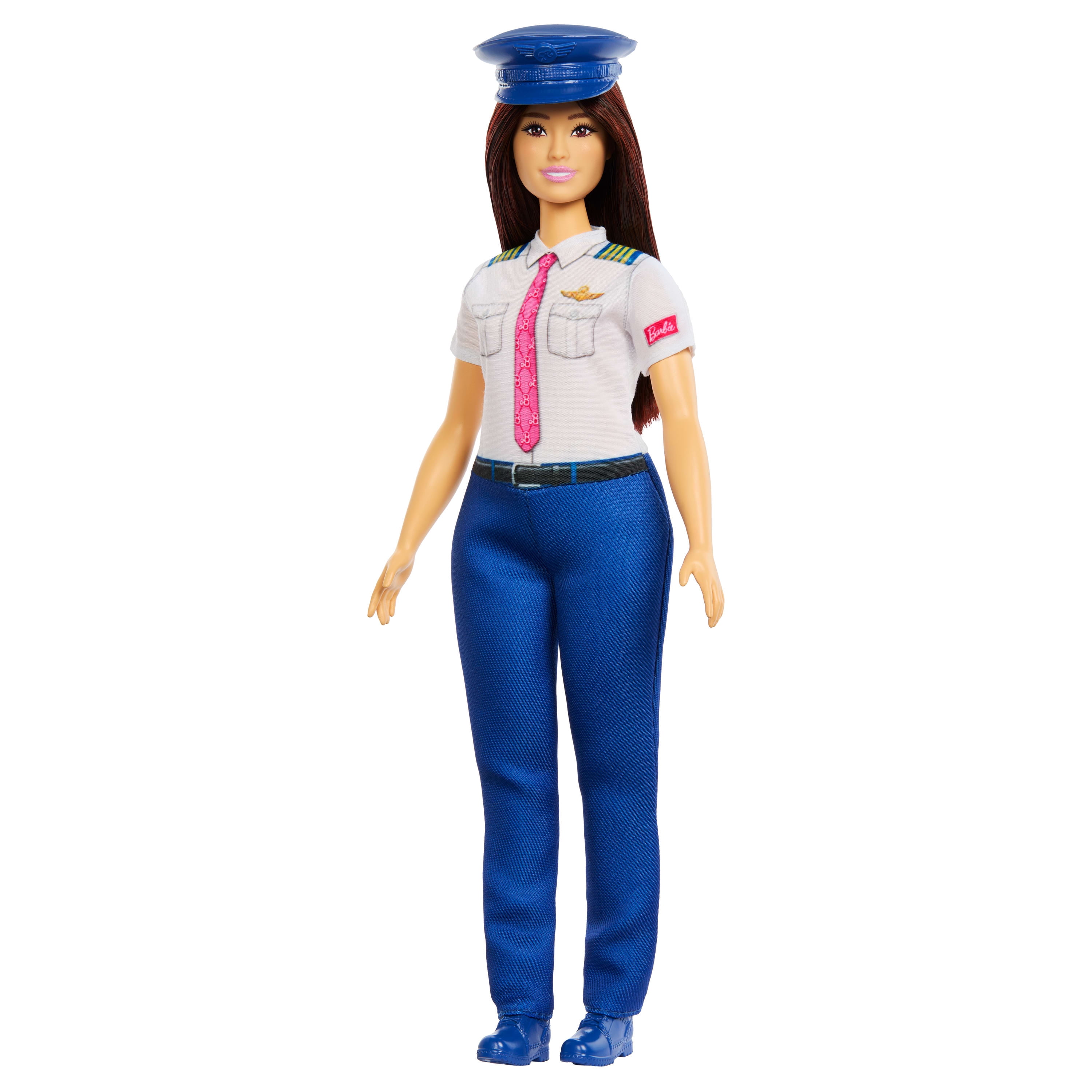 Barbie-Poupée Pilote avec uniforme amovible, chaussures et chapeau