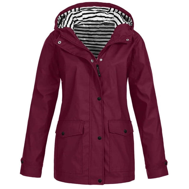 Posijego Imperméables P-4TG pour Femmes Légers Imperméables Manteau de Pluie Coupe-Vent Extérieur Voyage Randonnée Veste