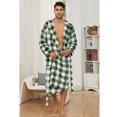 thumbnail image 2 of VULCANODON Mens Robe with Hood, Fleece Bathrobe Plush Robes for Men, 2 of 4