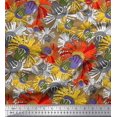 thumbnail image 1 of Soimoi Polyester Crepe Fabric Flower Artistic Print Fabric by The Yard 42 Inch Wide, 1 of 3