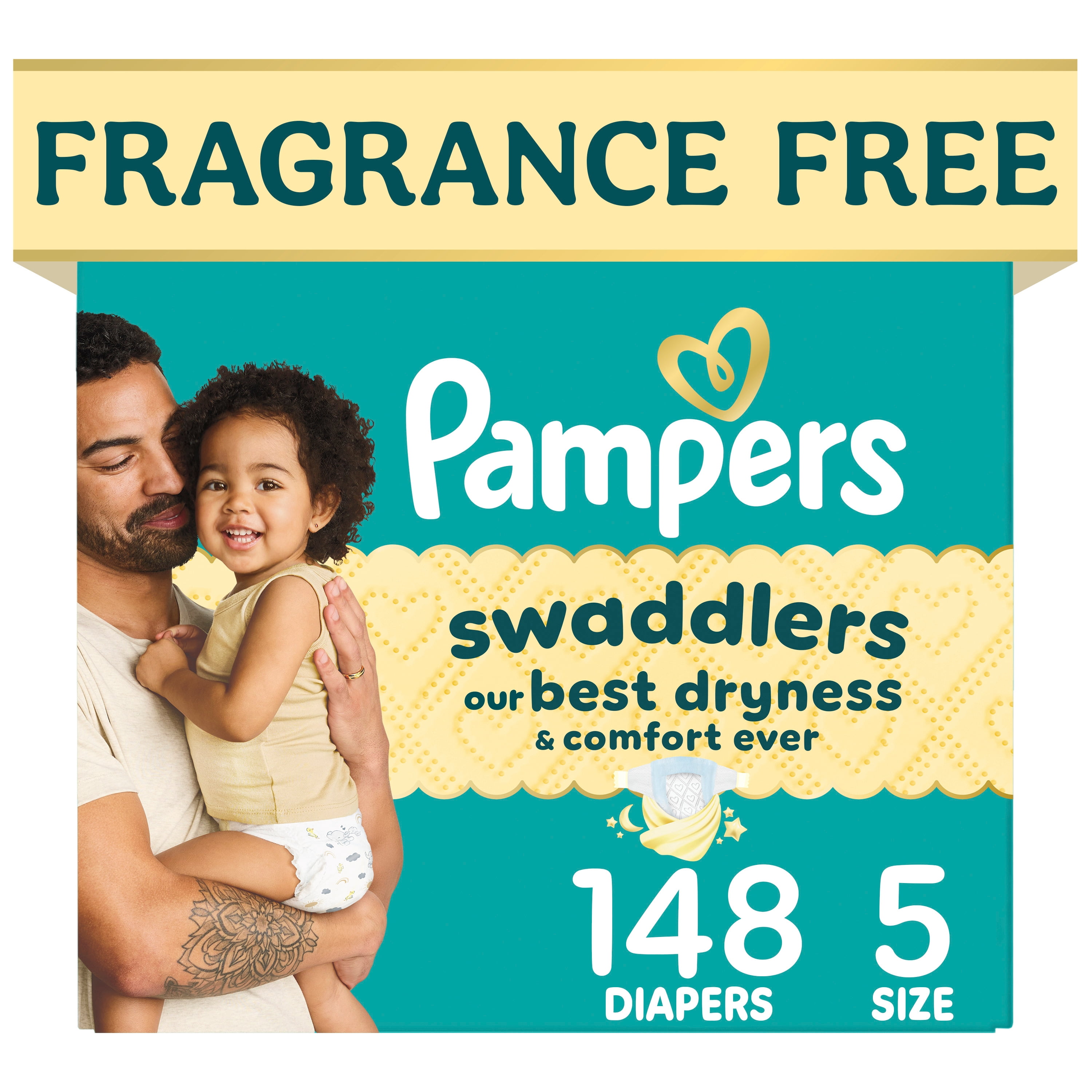 Pampers Swaddlers Diapers, S2 (10-22 lbs), Count, Absorbent, Keeps Baby Dry and Comfortable