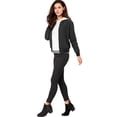 thumbnail image 4 of INSPIRE CHIC Vestes Matelassées pour Femmes Col Montant Fermeture Éclair Manches Raglan Blouson Bomber, 4 of 6