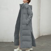UPPADA Down Jacket for Womens Winter Puffer Coats Cold Weather Overcoats Warm Zipper Hooded Long Outwear Parkas Quilted Puffer Outwear Plus Size Heavy Jackets,Womens Plus Jackets