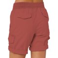 thumbnail image 2 of Innerwin Shorts Summer Casual Ladies Cargo Work Short Stretch Linen Brick Red S, 2 of 7