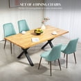 thumbnail image 4 of HOMCOM Dining Chairs Set of 4, Velvet Accent Chair, Light Green, 4 of 10