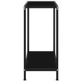 thumbnail image 3 of vidaXL Console Table Black 60x35x75 cm Tempered Glass, 3 of 7