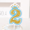 thumbnail image 2 of pitrice Golden Glitter Number Candle Birthday Cake Party Wedding Pie Decoration Kids Gift, Type 2, 2 of 8