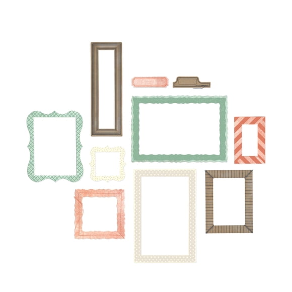 Sizzix Clear Stamps with Framelits, Build-A-Frame by 49 & Market, 15 Rubber Stamps & 14 Metal Cutting Dies
