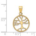 thumbnail image 2 of 14 Carats Or Jaune Petit Arbre de Vie Ronde Collier Pendentif Inspiration Nature Extérieure, 2 of 6