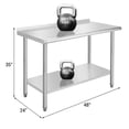 thumbnail image 2 of BeesClover Stainless Steel Table for Prep & Work with Backsplash, Kitchen Heavy Duty Table with Adjustable Under Shelf and Foot for Restaurant, Home and Hotel, 2 of 7