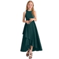 thumbnail image 1 of Robe Enfant Fille Robes Formelles Robe de Soirée Récital Performance Concours Élégante Sans Manches Robes Filles Vert Armée 13 Ans-14 Ans, 1 of 4