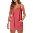 thumbnail image 2 of Yubnlvae Robe-Combinaison Athlétique pour Femmes - Tenues d'Entraînement Sans Manches (Shorts Intégrés, Tenue de Vacances et de Gym) Rouge 1 L, 2 of 8