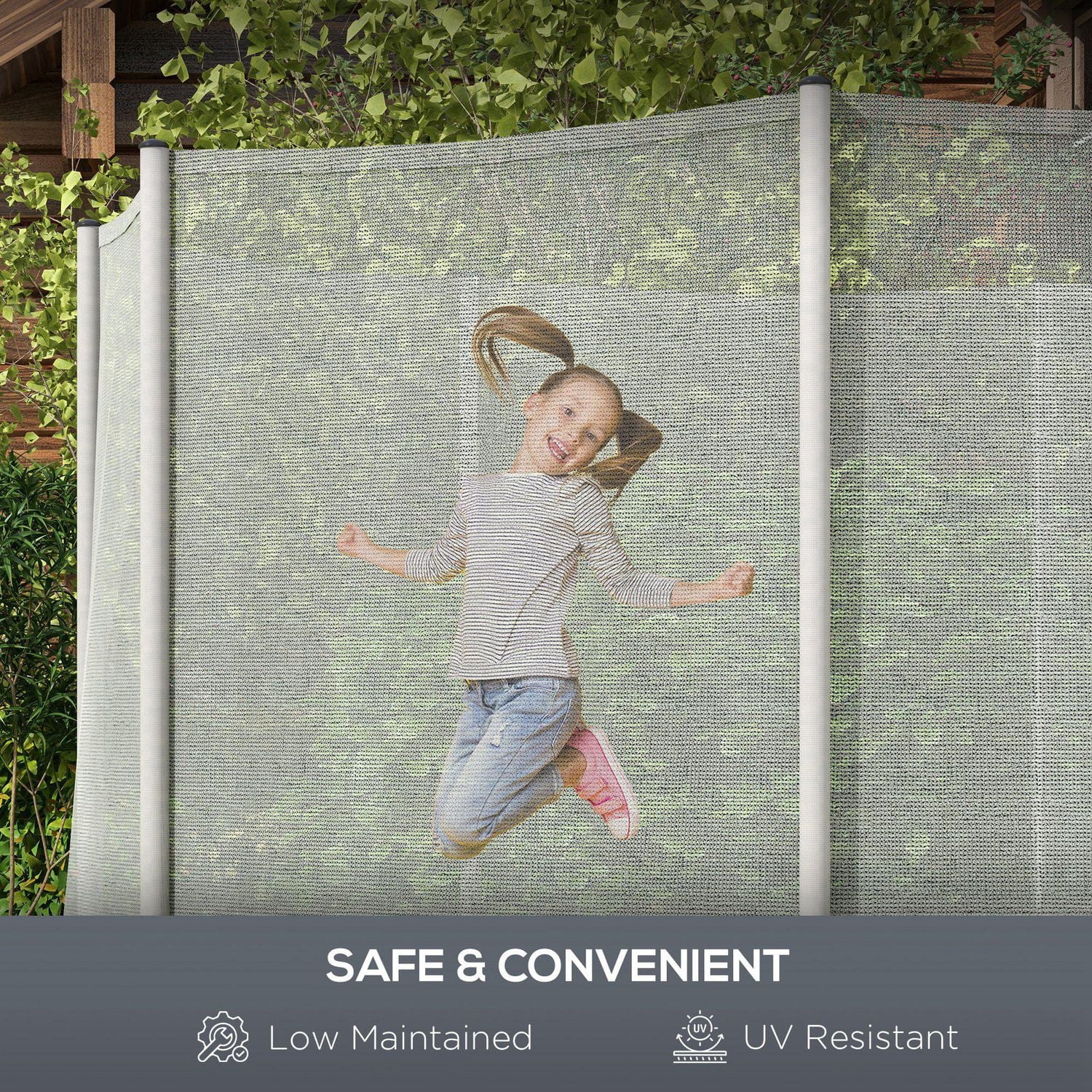 Soozier 14ft Frence Replacement Round Trampoline Enclosure（Net Enclosure Only）