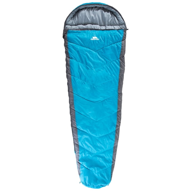 Trespass Water Repellent Sleeping Bag Doze - 3 Season, 230cm x 85cm x 55cm, 2 Way Zipper, Shoulder Baffle, Comfort: 1°C, Upper Limit: 6°C, Lower Limit: -10°C