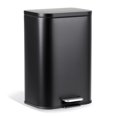 thumbnail image 1 of 3.2 Gallon Trash Can for Kitchen, Stainless Steel Step Trash Can with Soft-Close Lid & Removable Inner Bucket, Rectangular Garbage Can for Office Bathroom Living Room, Black, 1 of 8