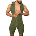 thumbnail image 1 of DPTALR Men's Drawstring Elastic Solid Color Hooded Outer Wear Sports Sexy Jumpsuit, 1 of 8