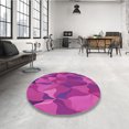 thumbnail image 4 of Ahgly Tapis d'Intérieur Lavable en Machine Carré Transitionnel Rose Profond, 5 Pieds Carré, 4 of 7