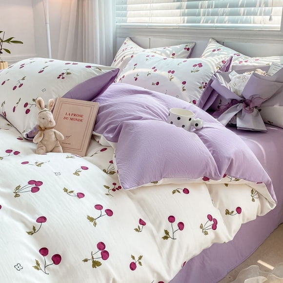 Romantic Tulip Pink Bedding Set Bed Flat Sheet Pillowcase Twin Full Queen Princess Style Bed Linen Kids Girls Floral Duvet Cover