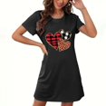 thumbnail image 3 of RXMEKW Chemise de Nuit Ample à Manches Courtes pour Femmes avec Imprimé sur la Poitrine en Polyester Spandex, 3 of 5