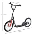 thumbnail image 3 of Aosom Kick Scooter, Kids Ride on Toy w/ 16'' Inflatable Wheel, Black, 3 of 10