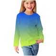 thumbnail image 2 of RXIRUCGD Chemises à Manches Longues pour Filles, Col Rond Mignon, Blouses Décontractées Élégantes, Jaune, Taille : 7 Ans, 2 of 7