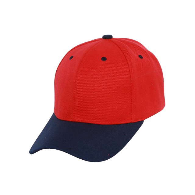 Two-Tone Adjustable Baseball Cap, Red Navy