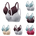 thumbnail image 1 of Sentmoon 2 Pieces Sports Bras for Women Large Bust Oversize Buttery Soft Bras for Women Wirefree Solid Color Support Bras Trendy for Home Leisure Red M, 1 of 5