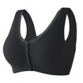 thumbnail image 1 of Virmaxy Womens Lace Underwire Bra Solid Color Comfortable Oversized Front Lace Lace Fashion Bra Solid Color Comfortable Oversized Front Lace Trimmed Fashionable Bra Black L, 1 of 2