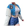 thumbnail image 1 of Women Varsity Jacket Long Sleeve Cropped Baseball Jacket Bomber Coats, 1 of 5