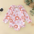 thumbnail image 4 of B91xZ Girls One Piece Swimsuit One Shoulder Ruffle Bathing Suit Adjustable Swimwear,Pink 18-24 Months, 4 of 5