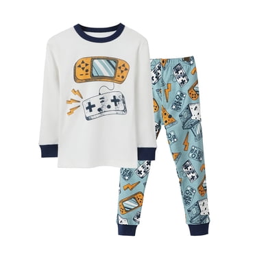 GDREDA Outfits for Boys Toddler Kids Baby Boys Girls Pajamas Cartoon Cute Print Long Sleeve Top Trousers Outfits Set Beige,4-5 Years