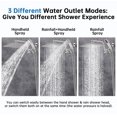 thumbnail image 2 of G-Promise All Metal 10 Inches Rainfall Shower Head with Handheld Spray Combo 3 Settings Diverter Adjustable Extension Arm with Lock Joints 71 Inches Stainless Steel Hose (Brushed Nickel), 2 of 5