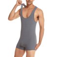 thumbnail image 4 of EOYWHK Mens Jumpsuits Athletic Compression Gym Workout Bodysuit Slim Fit Tank Seamless Stretch Relaxed Fit Undershirts Overalls, 4 of 4
