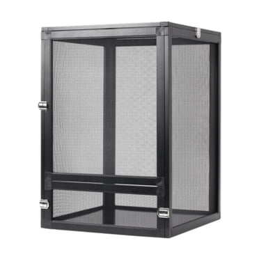 Bunblic Snake Alumuninum Screen Cage Reptile Terrarium Container Portable 360 degree Observation Case Chameleons Housing Crested Gecko Tank 23x23x33cm
