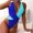 Blue, variant on TIMIFIS Women Crisscross Back Ruched One Piece Swimsuit Cut Out V Neck High Cut Thin Straps Bathing Suit