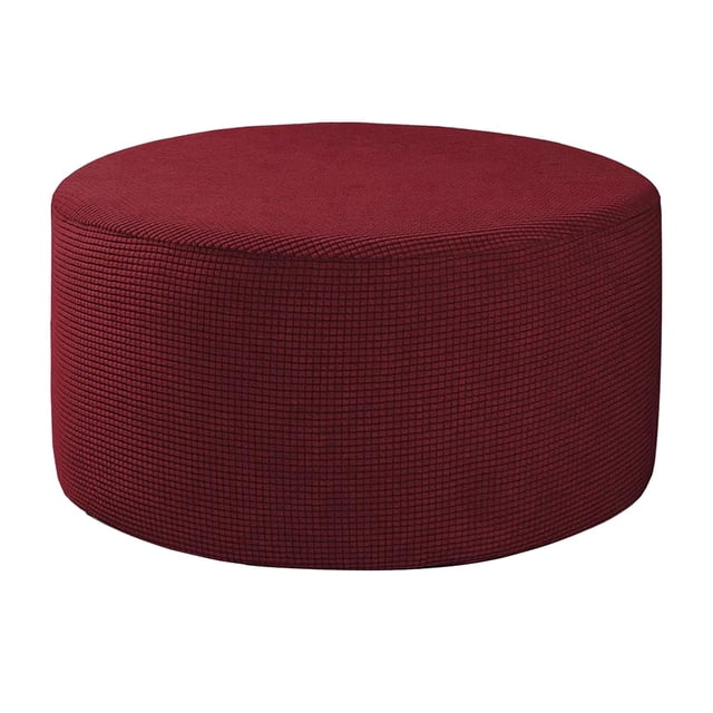 Lipstore Housse Extensible pour Pouf Pantoufles Pouf Rond pour Salon Repose-Pieds Extensible Rouge (Housse Seulement)