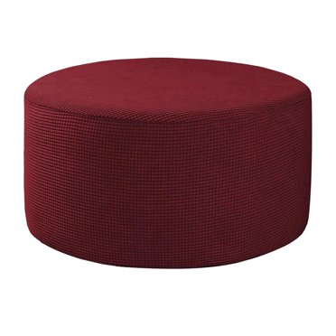 Lipstore Housse Extensible pour Pouf Pantoufles Pouf Rond pour Salon Repose-Pieds Extensible Rouge (Housse Seulement)