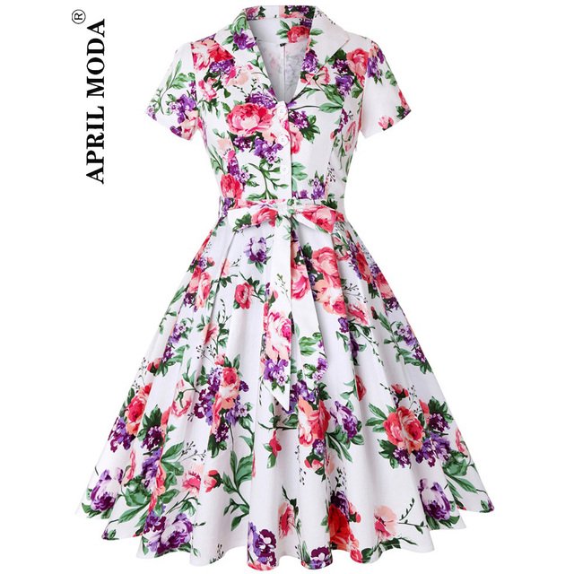 2024 Robe Vintage d'Été pour Femmes à Imprimé Perroquet et Oiseau, Décontractée, Verte, Rétro, Pin-Up, Pin-Up, Robe de Fête Rockabilly Années 50 60, Robe Soleil Évasée