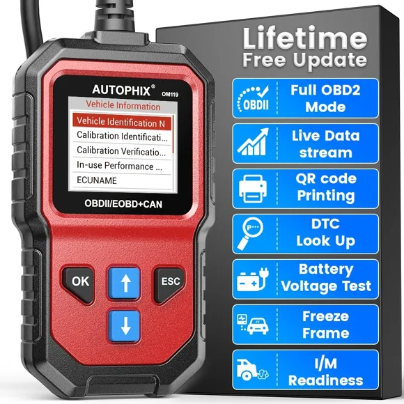 Autophix OM119 OBD2 Scanneur Vérifier Moteur Lumière Lecteur de Code Outil de Diagnostic de Voiture pour Véhicules OBDII