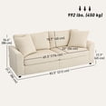 thumbnail image 3 of HOMCOM Canapé 3 Places, Sofa Rembourré pour Chambre, Crème, 3 of 10