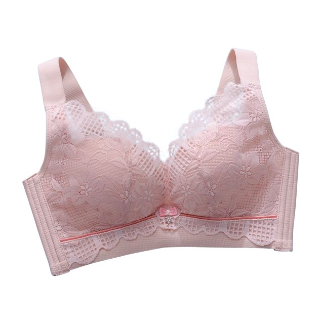 Soutien-gorge Sans Fil de Maintien pour Femmes, Soutien-Gorge Rembourré, Encolure en V, Style Moulé, W-886, Roses, TTG