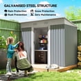 thumbnail image 4 of Outsunny 7' x 3.6' Metal Outdoor Storage Shed w/ Sliding Doors Grey, 4 of 10