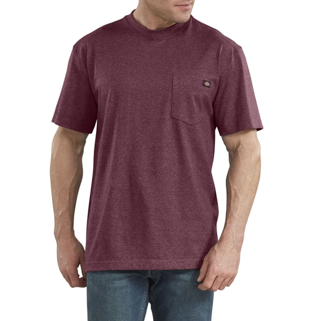 Dickies Mens Short Sleeve Heavyweight Crew Neck, 3XL, Burgundy Single Dye