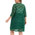 thumbnail image 3 of Agnes Orinda Women's Plus Size Cardigans Lace Lightweight Knit 3/4 Sleeves Cover Up Cardigans 1X Green, 3 of 7