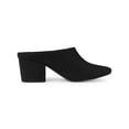 thumbnail image 3 of BLISSFUL STEP Women's Slides Block High Heels Slip on Pointed Toe Slide Mules Black 7, 3 of 8