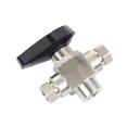 thumbnail image 2 of Ball Valve Stainless Steel 316L 1/4" Female 3 (Three) Way Ball Valve For Dispenser ,Convenient to Use, 2 of 4