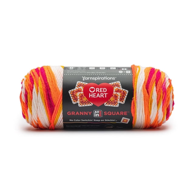 Red Heart® All In One Granny Square™ #4 Worsted (Medium) Acrylic Yarn 8.8oz/250g 417 Yards