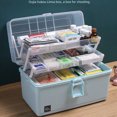 thumbnail image 3 of Multi-Tier Emergency Medicine Organizer: Large-Capacity White Medium Medical Storage Box for Home, Office & Travel – Durable Plastic First Aid Kit with Efficient Medication Organization for OTC Drugs, 3 of 5